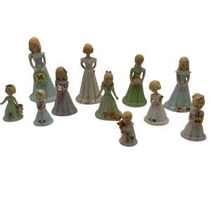 Enesco Figurine Collection in Green and Blue